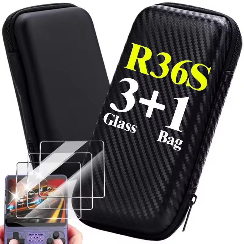Gaming Console R36S - 4 IN 1 Case+Glass for R36S