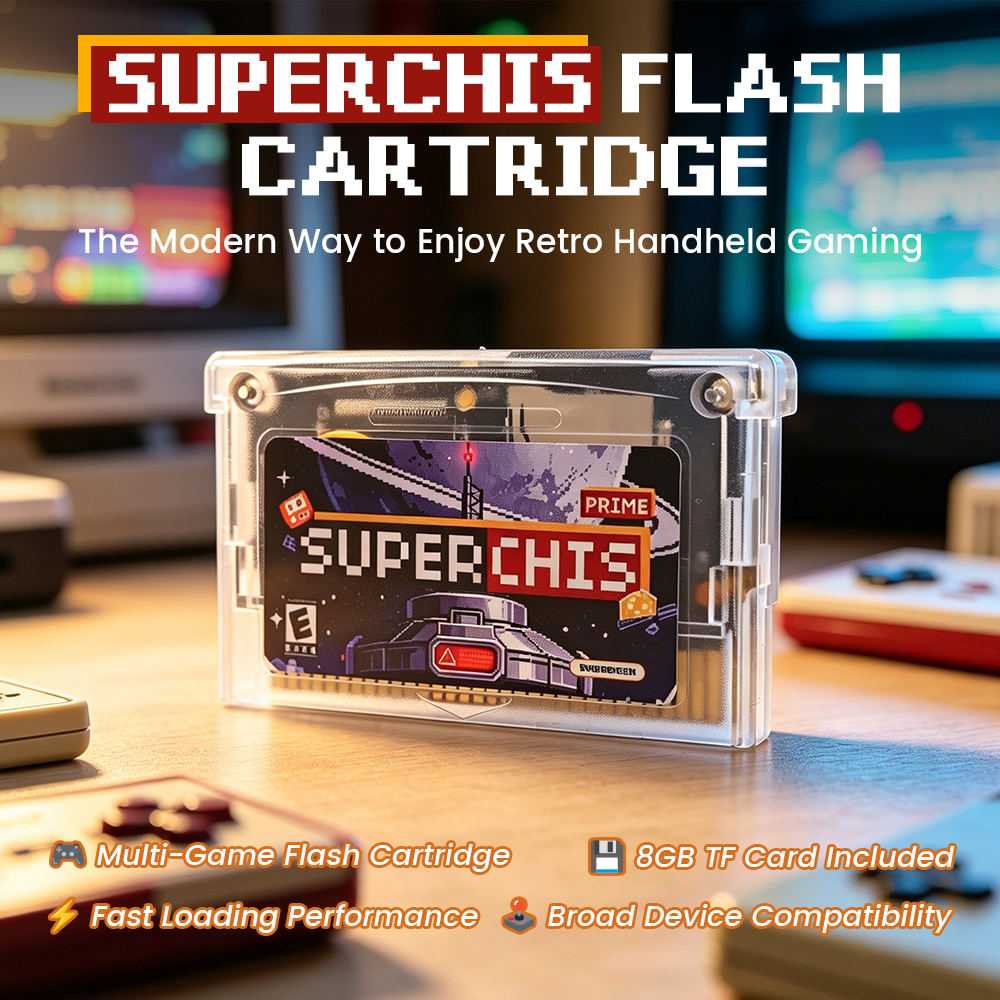 Gaming Console Handheld - Retro Superchis Flash Game Cartridge With