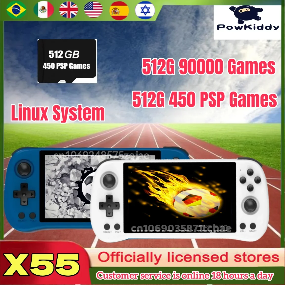 Gaming Console X55 - POWKIDDY X55 Retro Handheld Game Video