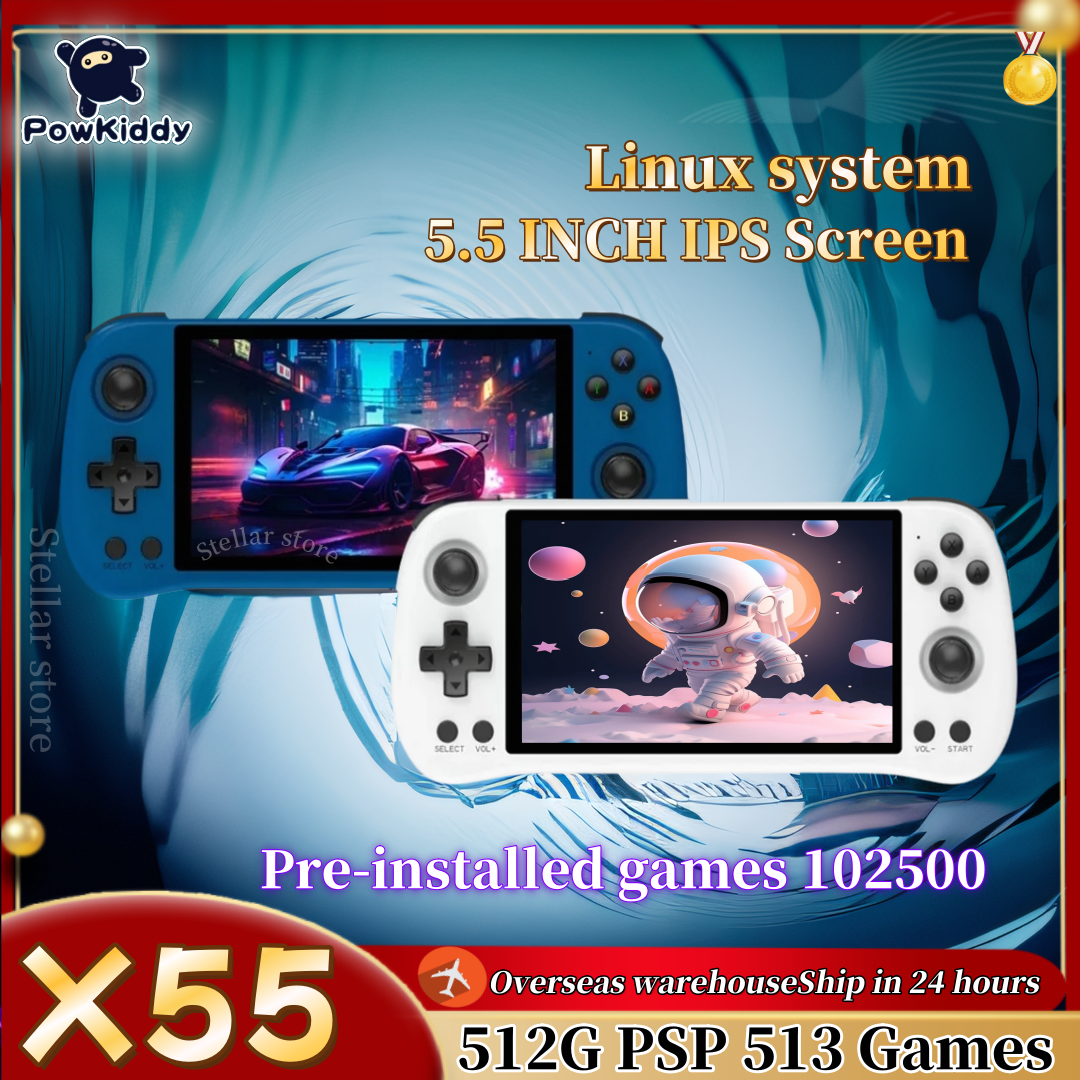 Gaming Console X55 - POWKIDDY X55 Retro Handheld Game Video