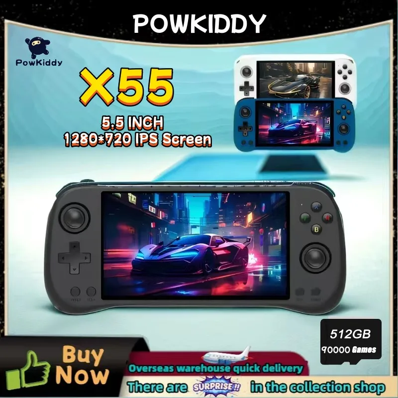 Gaming Console X55 - POWKIDDY X55 Handheld Game Console 5.5