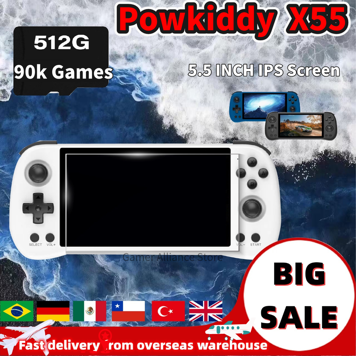 Gaming Console X55 - POWKIDDY X55 Retro Handheld Game Console
