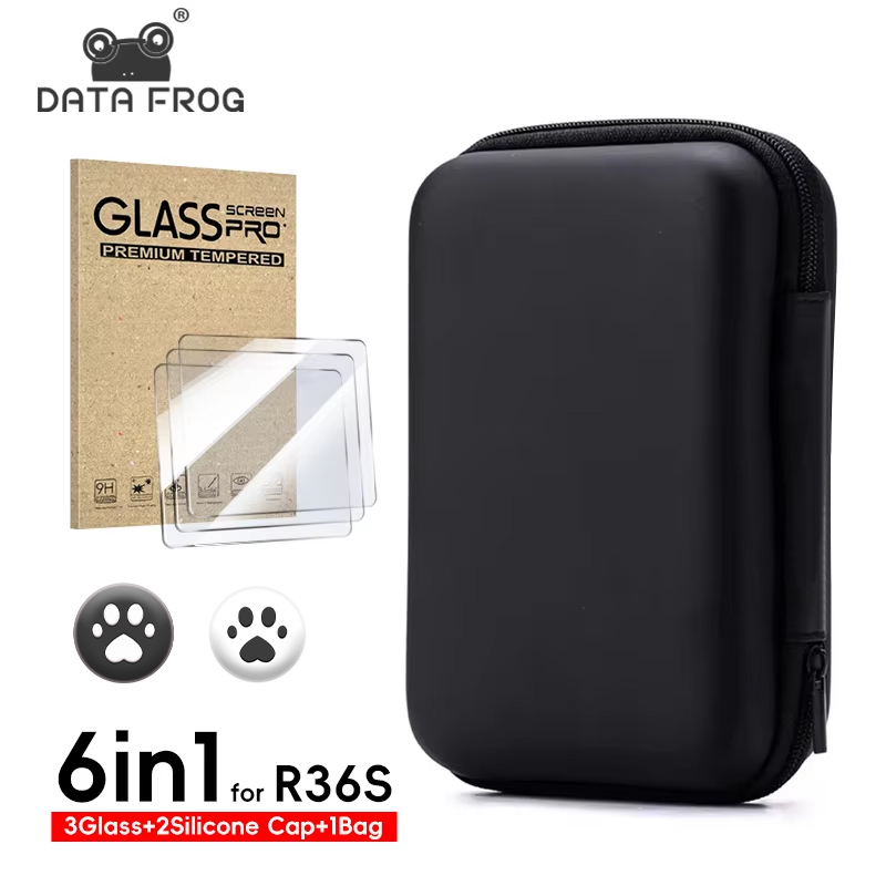 Gaming Console R36S - DATA FROG 6 IN 1 Glass+Bag