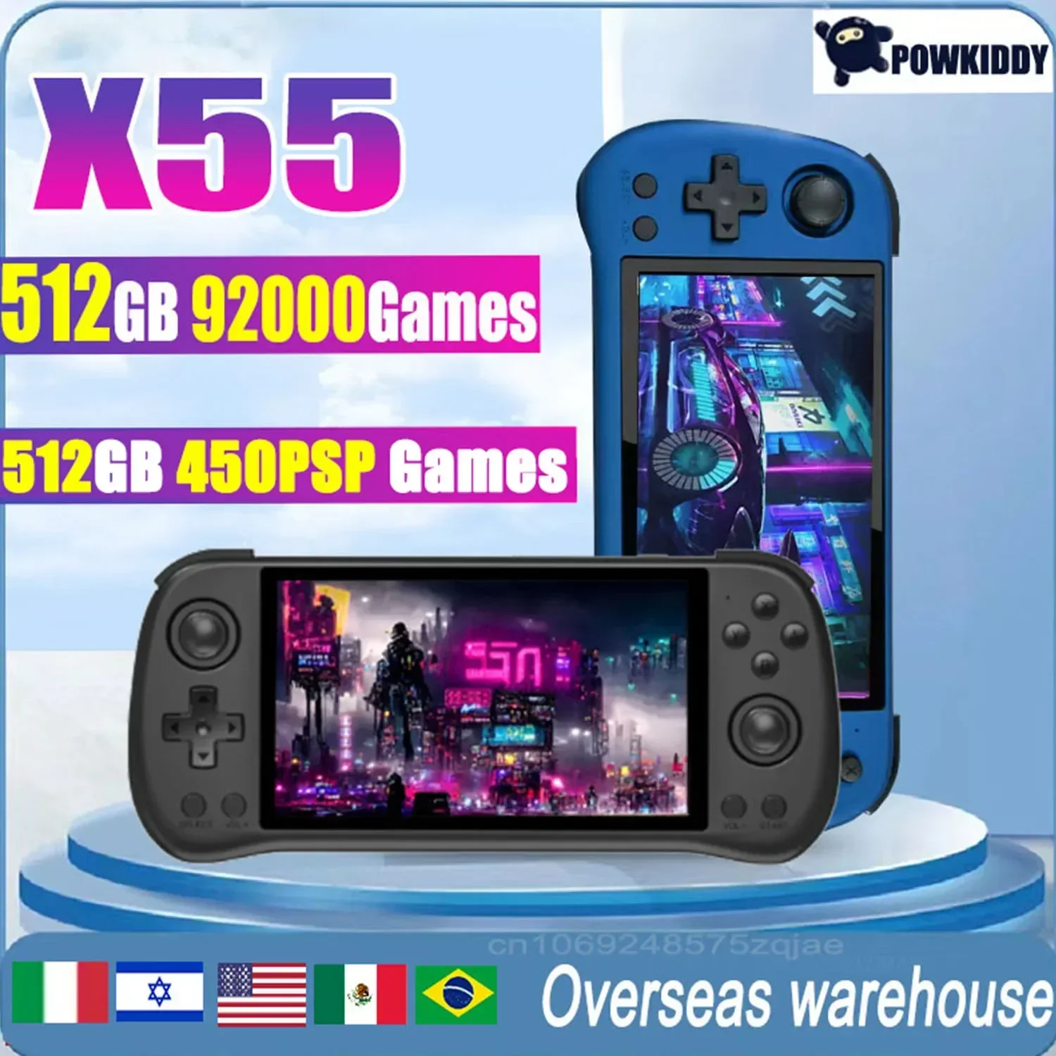 POWKIDDY X55 5.5INCH IPS Scree - Gaming Console X55 recension och pris