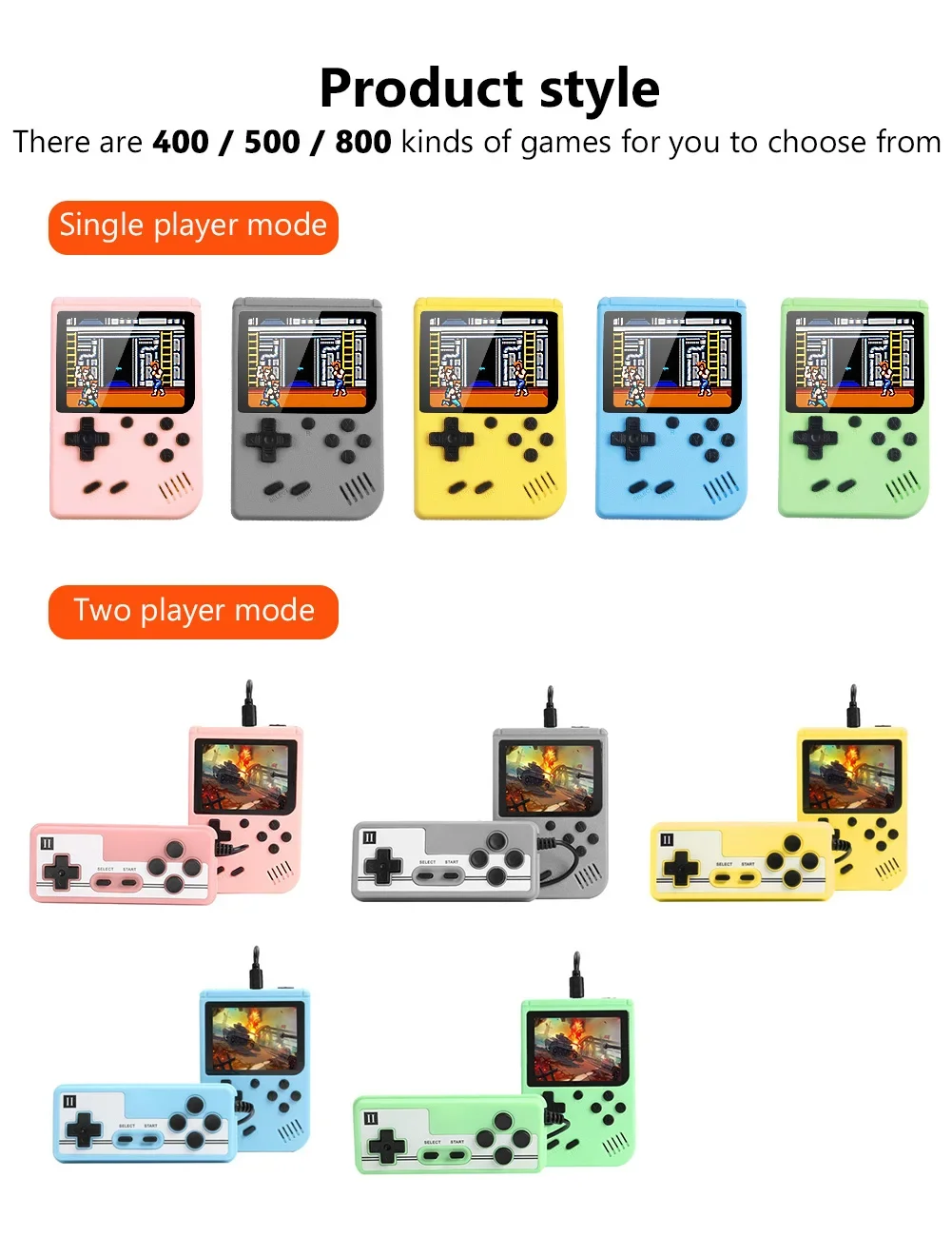 Built-in 500+ Classic Games 8- - Gaming Console Kids recension och pris