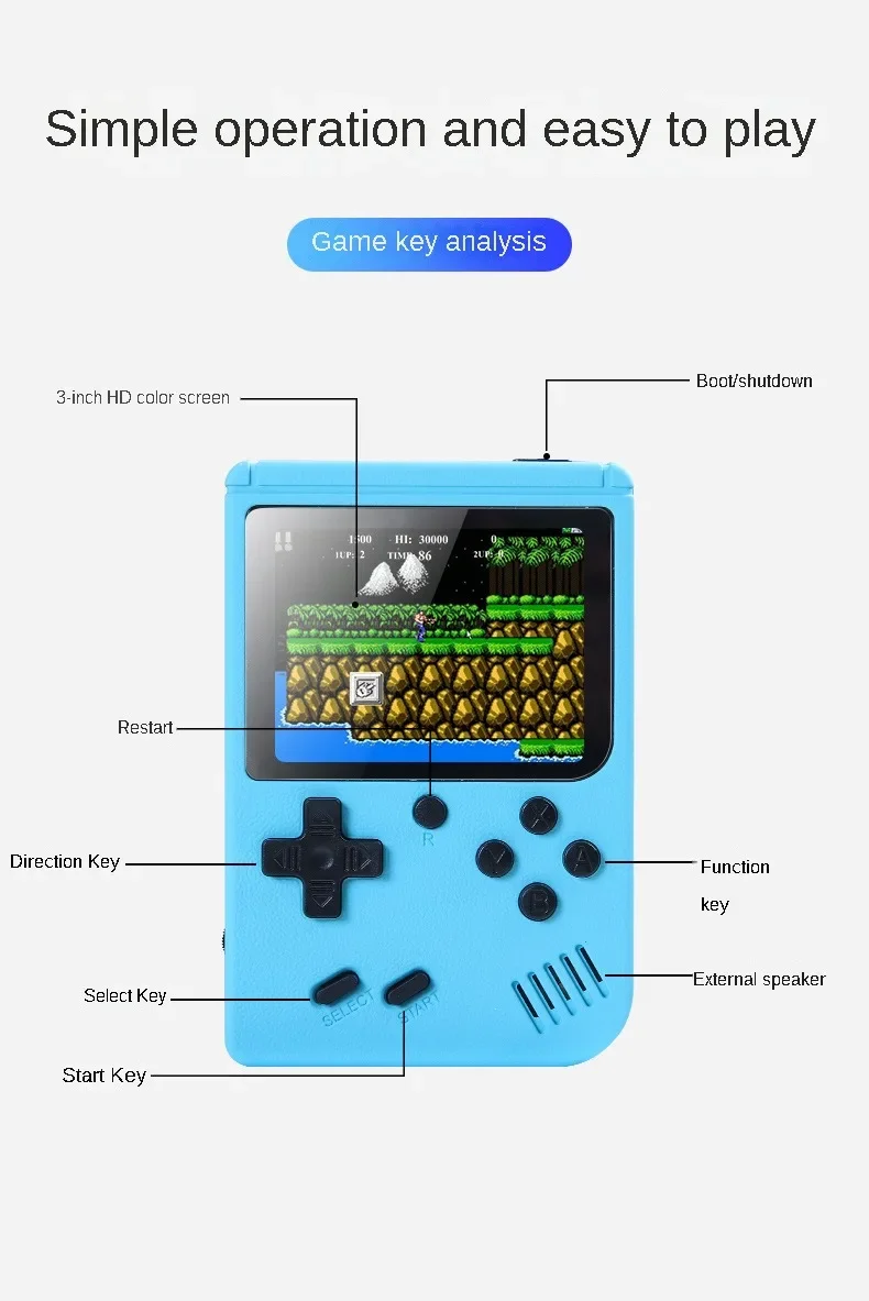 Built-in 500+ Classic Games 8- - Gaming Console Kids recension och pris