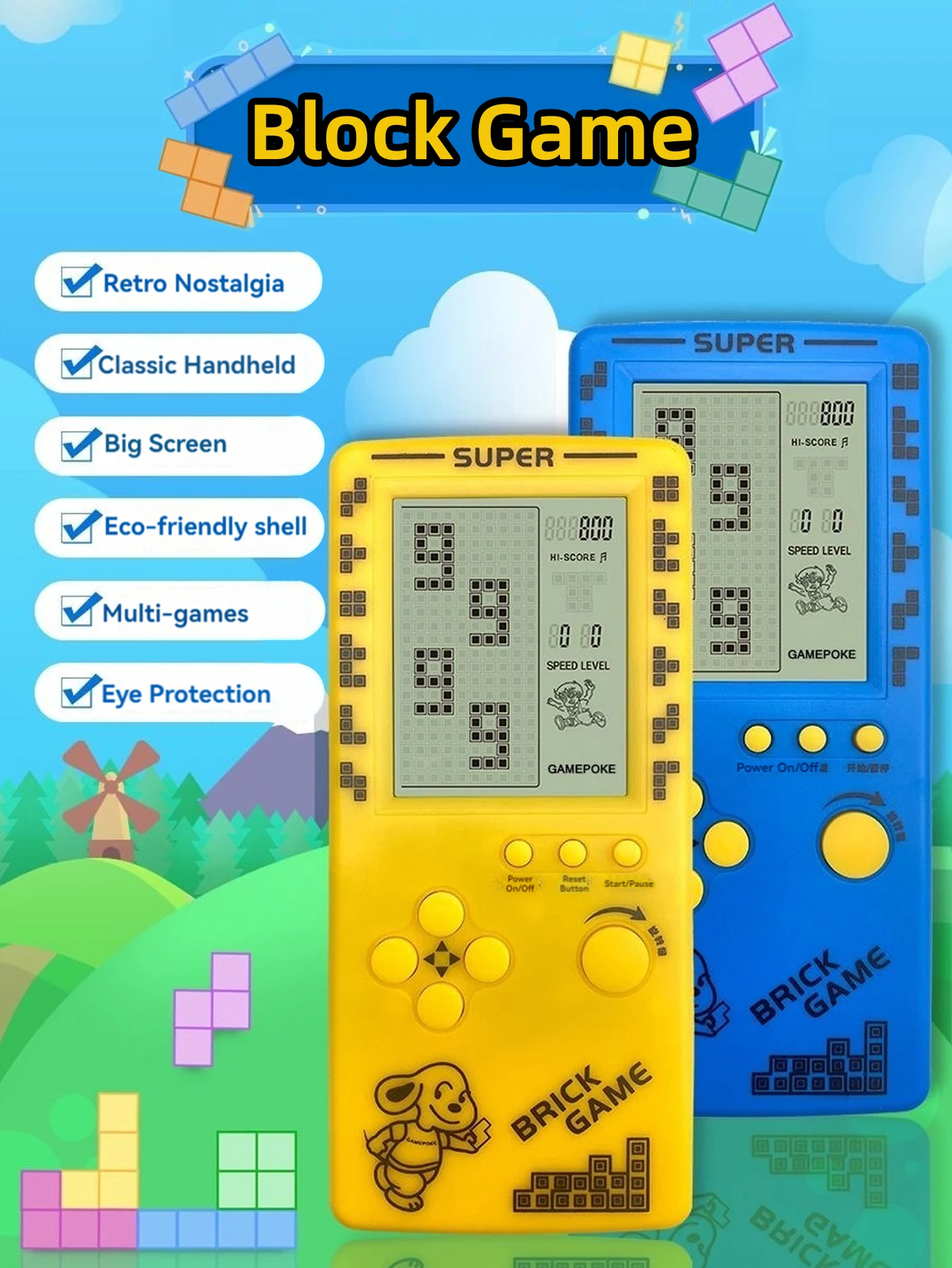 Classic Retro Handheld Game Pl - Gaming Console Kids recension och pris