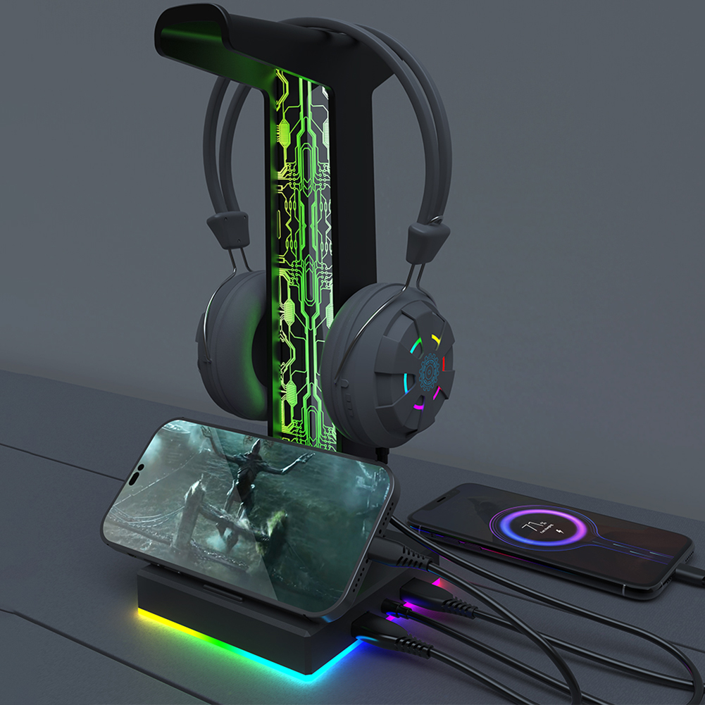 RGB Gaming Headphone Stand Dua - Headset Gaming Console recension och pris