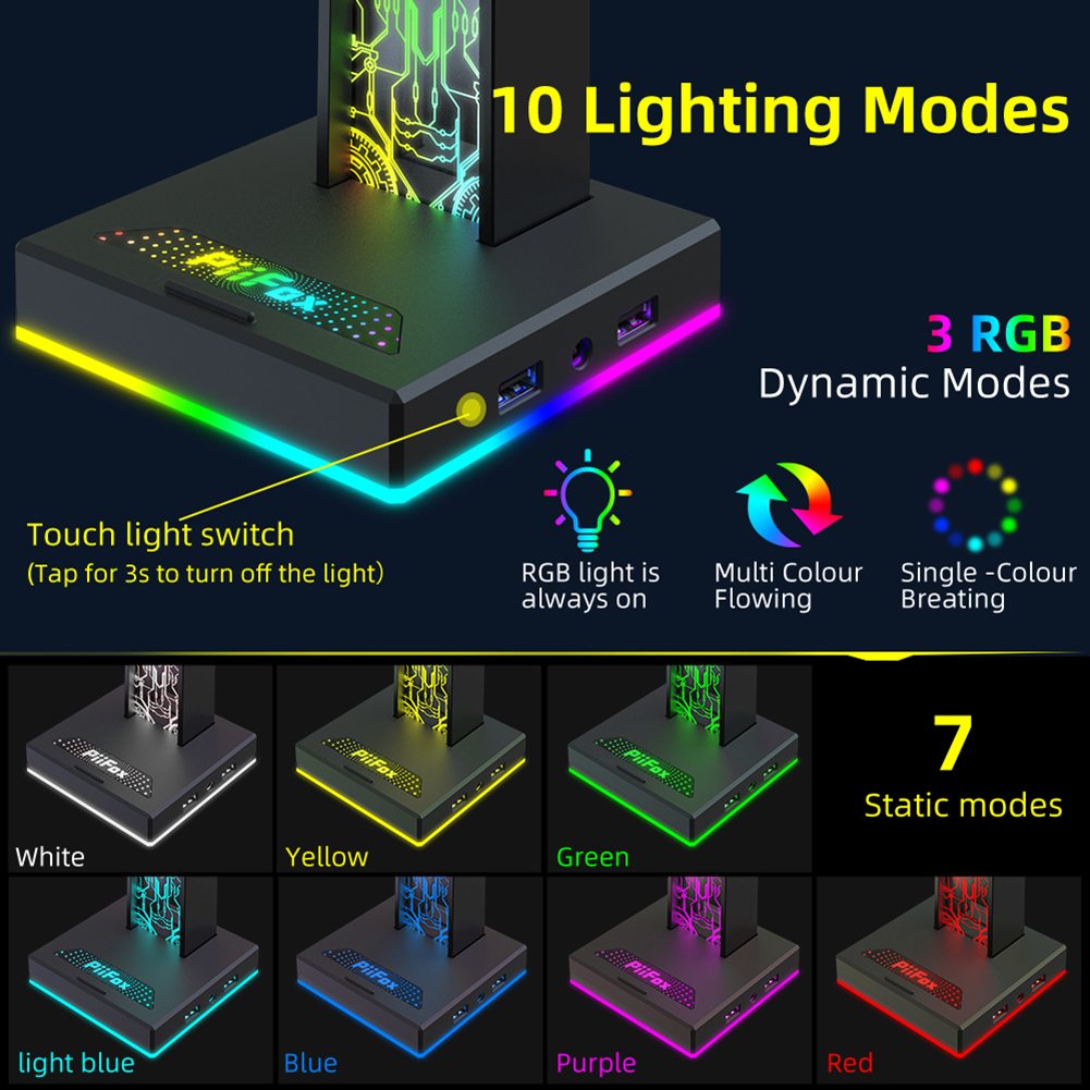 RGB Gaming Headphone Stand Dua - Headset Gaming Console recension och pris